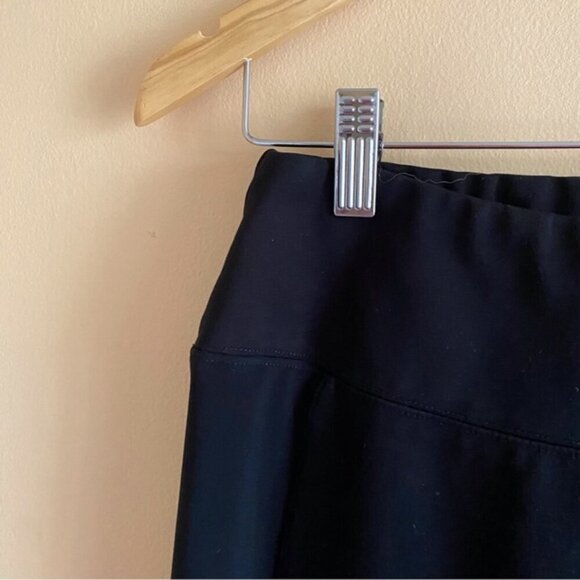 Sympli Pull on Pants Woman 12 Black Cropped Elastic Waist Stretch Jersey Knit - Picture 5 of 12